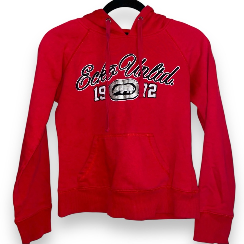 Ecko Unltd Red Pullover Hoodie Sweater Embroidered Sweater SZ Small 2000s